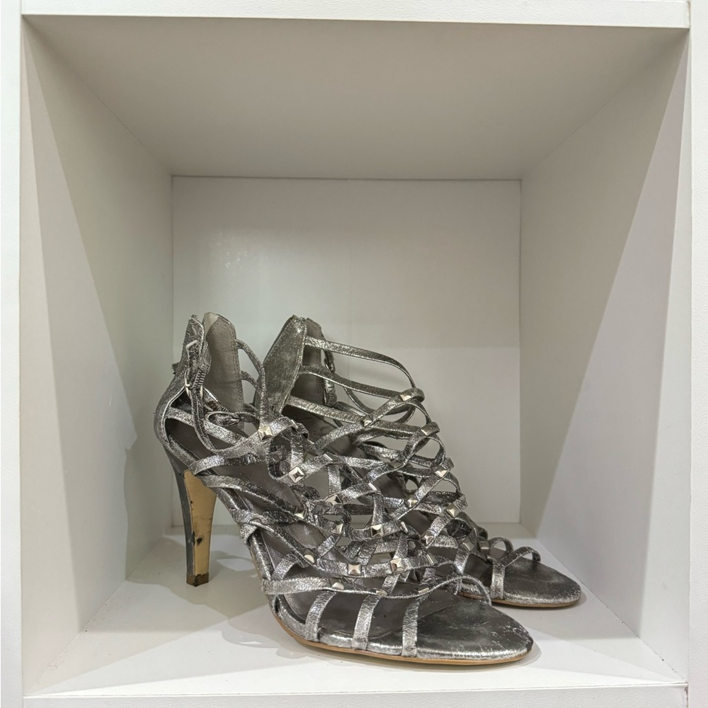 Franco Sarto Silver Stiletto Heels